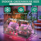 indoor greenhouse with grow light, 47.2" l x shown in use