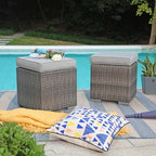 patiorama 2 pieces assembled outdoor patio ottoman, grey, view 9