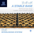 acacia interlocking deck tiles outdoor waterproof, golden teak, view 9