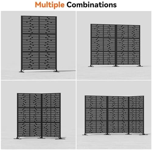 modern shade 4x6 ft metal privacy screen with, front angle view