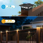 jofios solar post cap lights outdoor 12pack, waterproof shown in use