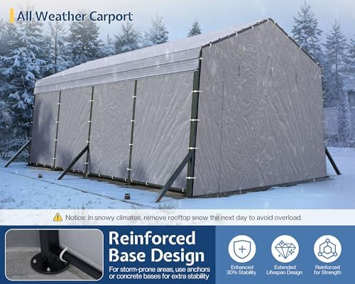 jocisland 12x20x10.5 ft metal carport with waterproof removable, package contents