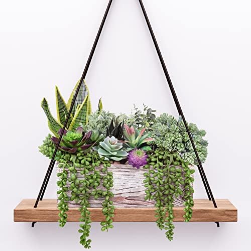 assorted artificial succulents fake plants in rectangular wooden, view 9