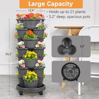 vecelo 7 tier vertical garden planter, self watering showing dimensions
