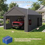 13x25 ft heavy duty carport, portable garage car, close-up detail