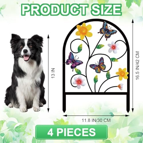 butterfly decorative garden fence metal butterfly flower design shown in use