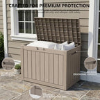outdoor storage box, 50 gallon waterproof deck box, close-up detail