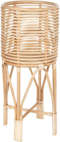 kouboo rattan two-tier plant stand, indoor boho planter, main product view