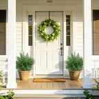 bdor 24" artificial norfolk pine topiary bush with, close-up detail