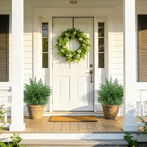 bdor 24" artificial norfolk pine topiary bush with, close-up detail