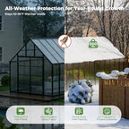 wacasa 32x10x10 ft polycarbonate greenhouse with aluminum frame on a desk or shelf