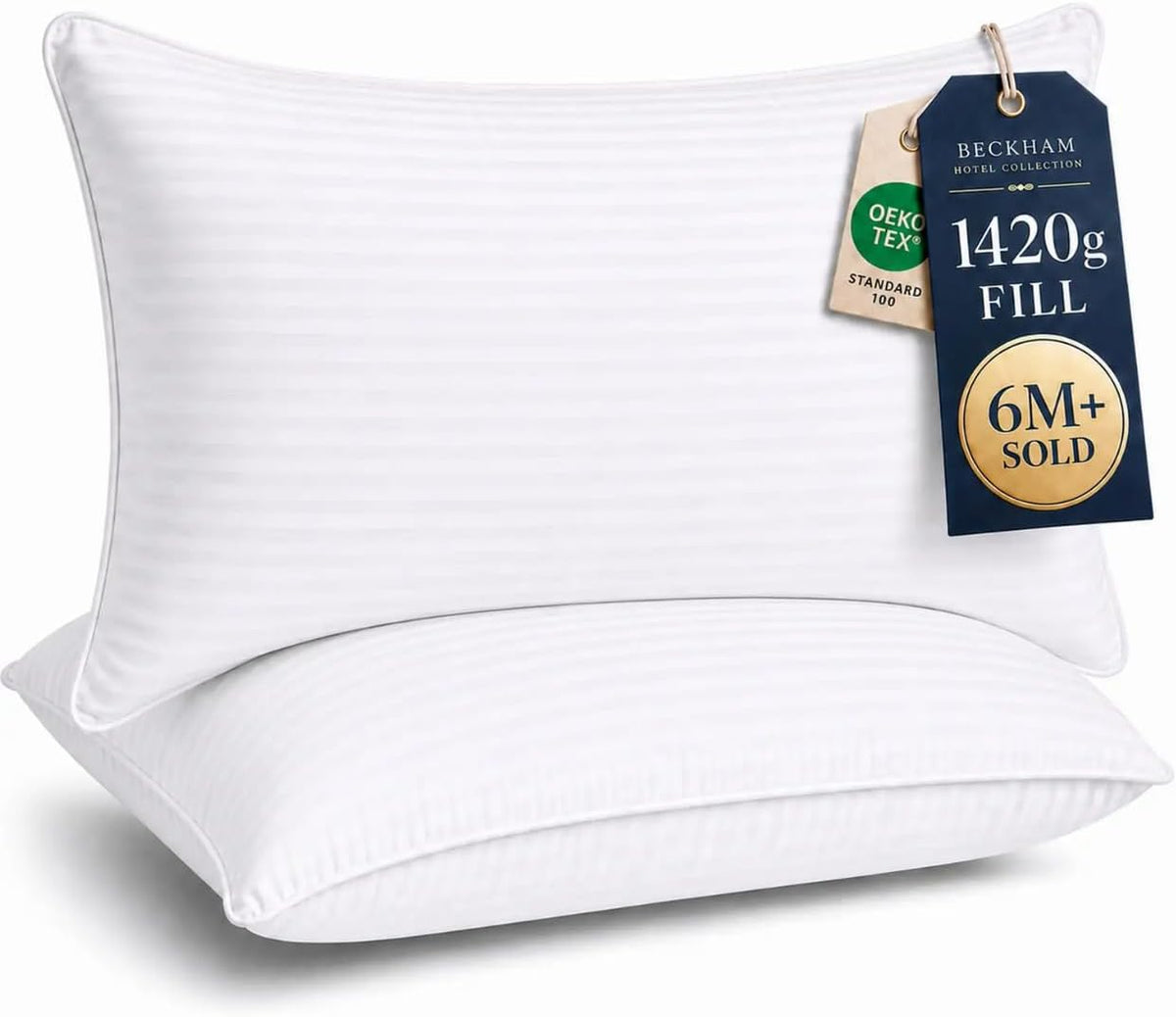 beckham hotel collection bed pillows king size set, main product view