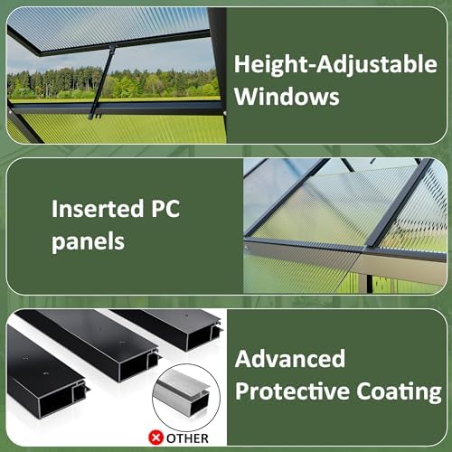 airwire 4x6 ft walk-in polycarbonate greenhouse for outdoor, package contents