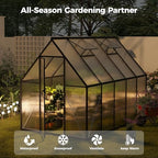 6x10 ft greenhouse for outdoors, polycarbonate greenhouse with, package contents