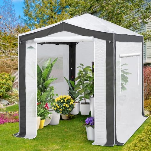 eagle peak 8x6 walk in pop up greenhouse showing dimensions