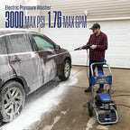 westinghouse wpx3000e electric pressure washer, 3000 max psi shown in use
