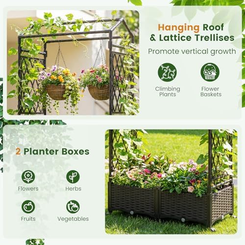 happygrill 2 64" raised garden bed with trellis, package contents