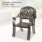 vingli 5 pieces outdoor patio dining set, cast showing dimensions
