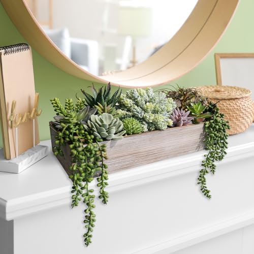 winlyn 15" artificial succulents plants arrangement fake succulent, package contents