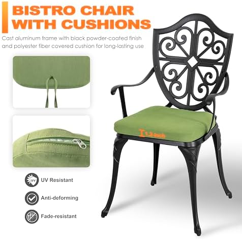nuu garden outdoor 3-piece bistro set with cushions, side view