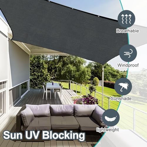 cliselda 6x50ft black shade cloth w/grommets for garden, side view