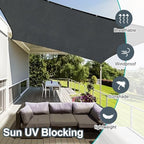 cliselda 6x50ft black shade cloth w/grommets for garden, side view