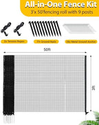 3'x50' temporary fence with posts, dog fence outdoor shown in use