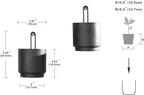2 Pcs Wall Mounted Hanging Planter Vase for Indoor and Outdoor Plants Modern Metal Wall and Ceiling Planter Minimalist Flower Pot (Black, 5.91 inch)