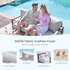 udpatio aluminum outdoor patio furniture set faux wood, package contents