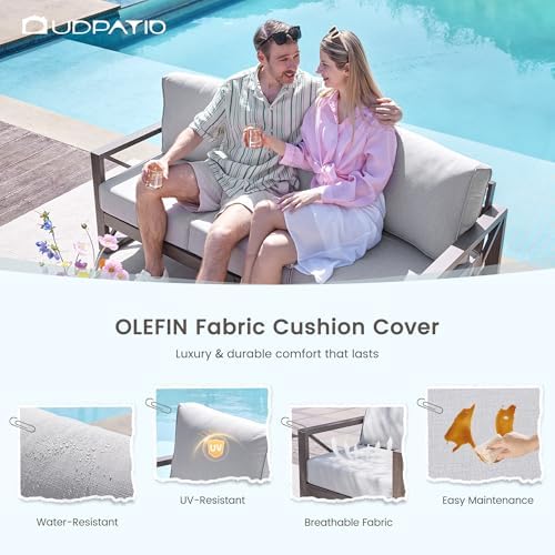 udpatio aluminum outdoor patio furniture set faux wood, package contents