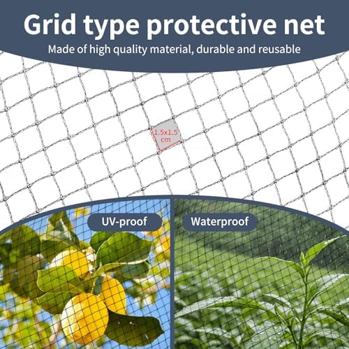 garden netting, 15ft x 30ft black bird netting, side view