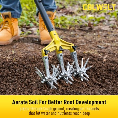 colwelt cultivators for gardening 61’’, rotary cultivator tool, side view