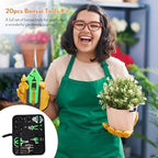 bonsai tools kit 20 pcs garden tools set shown in use