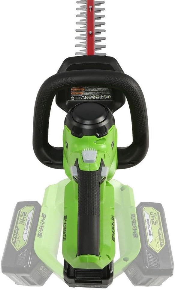 Greenworks 24V 22" Cordless Laser Cut Hedge Trimmer, 4.0Ah USB Battery and Charger Included