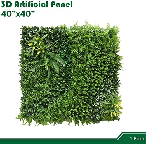 artificial grass wall panels 40"x40"-1pack greenery backdrop faux, front angle view