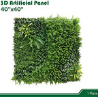 artificial grass wall panels 40"x40"-1pack greenery backdrop faux, front angle view