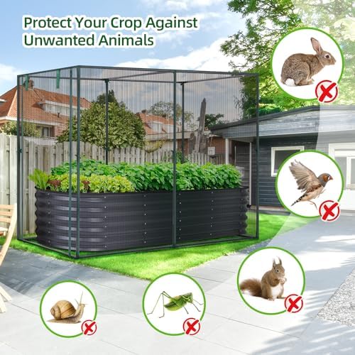 ohuhu crop cages for garden plant:6.6x3.9x5.3 ft plant shown in use