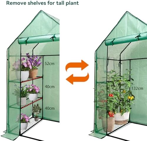 heyfurni walk in greenhouse with shelves,walk-in plant green, view 10