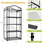 indoor greenhouse with grow light, 4-tier shelf, 26.4x19x61in, close-up detail