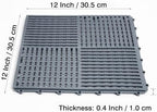 modular interlocking tiles double non-slip 12"x12" dark gray, close-up detail