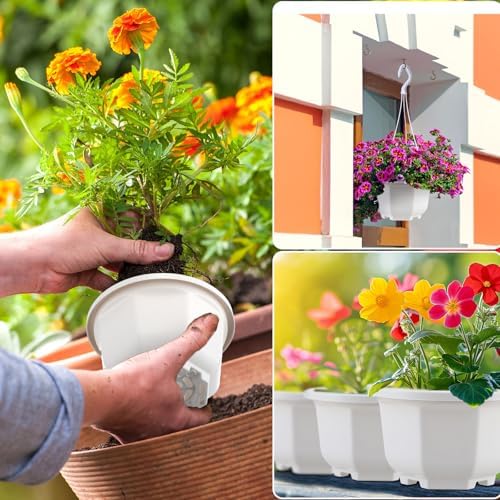 roshtia 50 pack 5.1 inch plastic hanging plant, side view