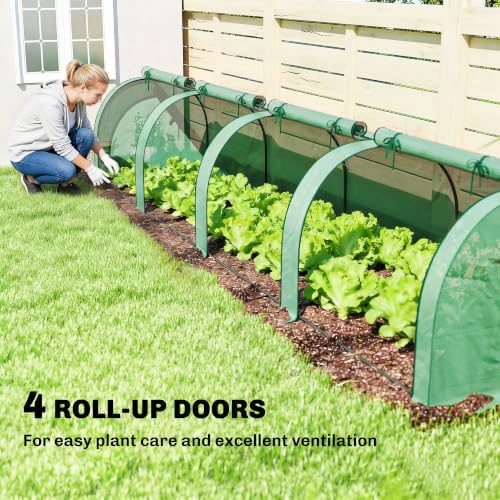 outsunny mini greenhouse 177.2" x 39.4" x 31.5", close-up detail