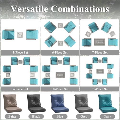 2-seat modern patio furniture set with swivel rocking, front angle view