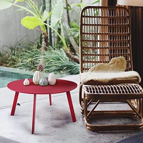 grand patio round steel patio coffee table, weather showing dimensions