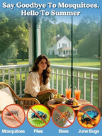 40x10ft ultra-fine mesh mosquito net, patio screen netting, side view