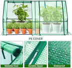 ohuhu portable mini greenhouse, 71"x36"x36" greenhouses for outdoors shown in use