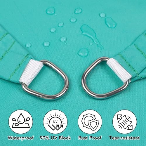 artpuch 8'x10' waterproof sun shade sail rectangle turquoise shown in use