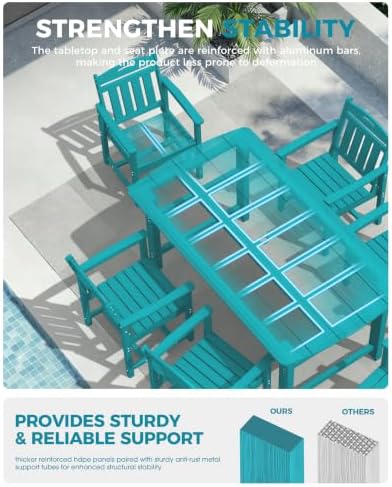 ciokea hdpe outdoor patio dining chairs set of, side view