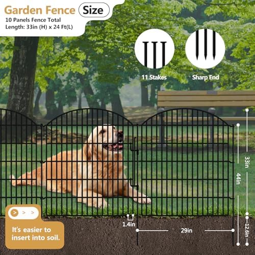 10 panels garden fence animal barrier with lock shown in use