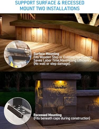 leonlite 4-pack 7 inch led hardscape lighting, 3w/4w/5w, close-up detail
